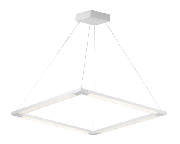 The Rotator pendant features innovative rotating aluminum channels that allow precise control of light direction. Its clean geometric design and bright 3290-lumen LED output make it ideal for task and ambient lighting in modern spaces.