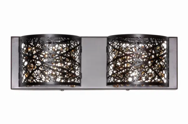 The Inca Bath Vanity combines contemporary elegance with brilliant crystal illumination. Its precision laser-cut sheath creates a radiant glow that transforms any bathroom into a luxurious space. - alternate view