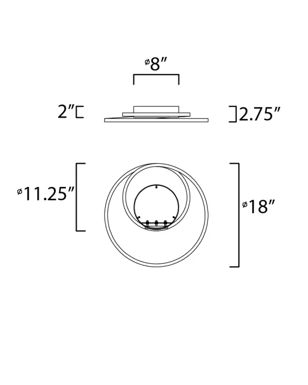 Cycle 18" LED Flush Mount in Black - Image 5