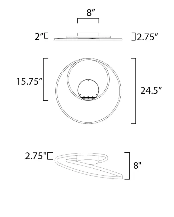 Cycle 24" LED Flush Mount in Black - Image 5