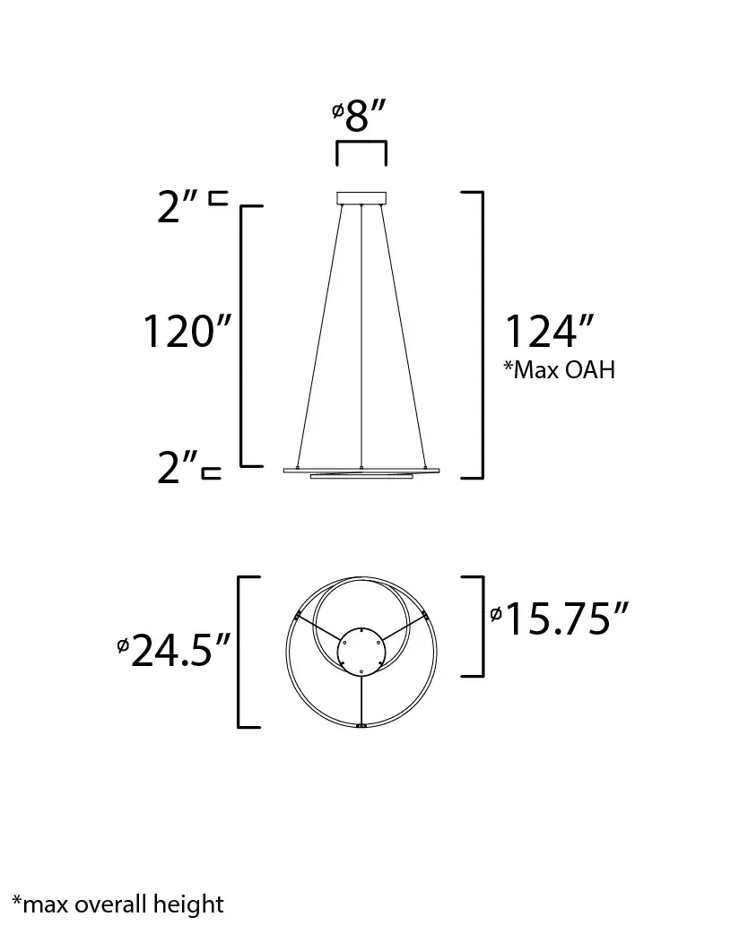 Cycle 25" LED Single Pendant in Black - Image 5