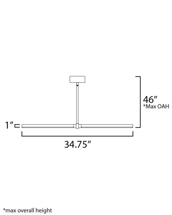 Dorian 36" Linear LED Pendant in Matte Black - Image 5