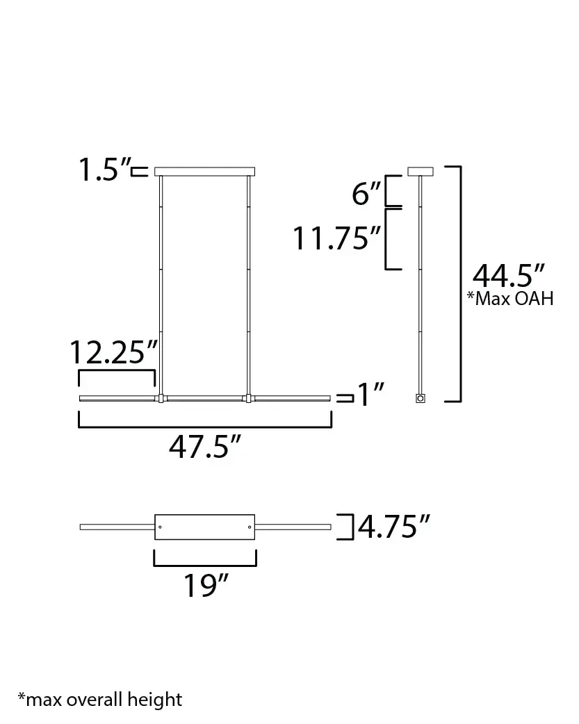 Dorian 48" Linear LED Pendant in Matte Black - Image 5