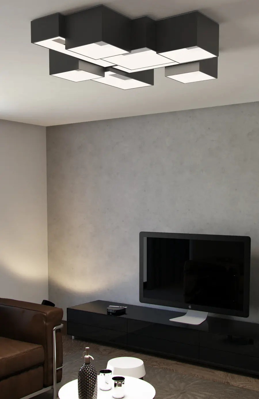 Collage LED Flush Mount in Black - Image 7