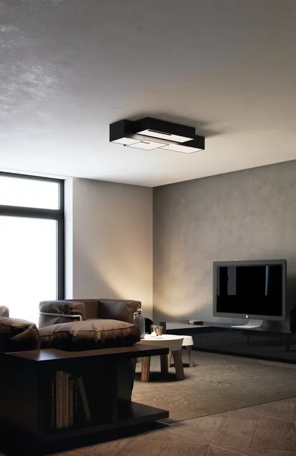 Collage LED Flush Mount in Black - Image 4