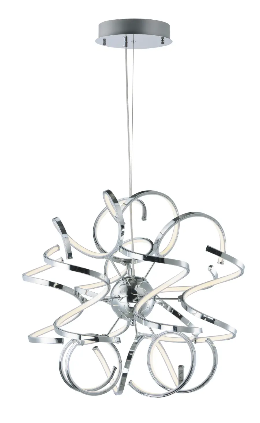 Chaos Single LED Pendant in Polished Chrome - Image 1