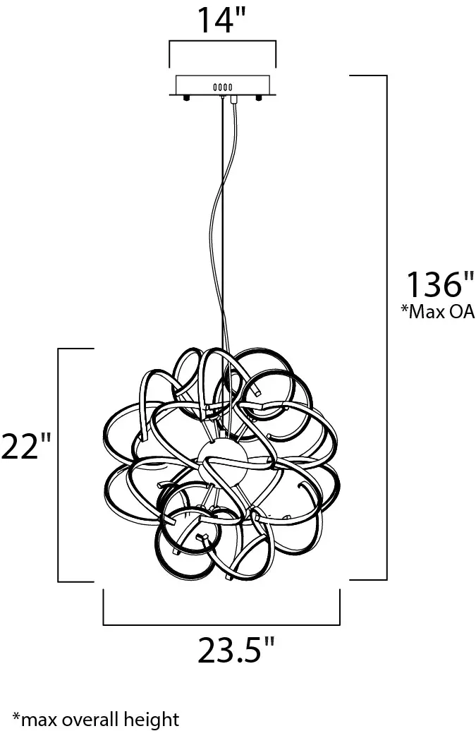 Chaos Single LED Pendant in Polished Chrome - Image 5