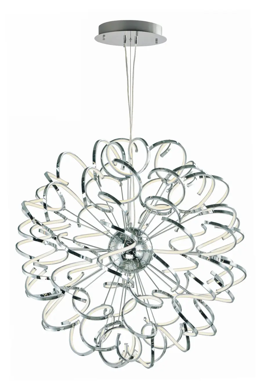 Chaos 40" LED Entry Foyer Pendant in Polished Chrome - Image 1
