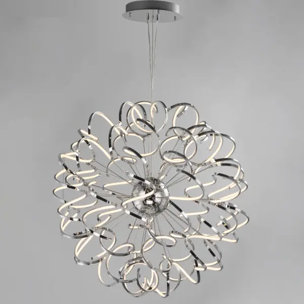 Chaos 40" LED Entry Foyer Pendant in Polished Chrome - Image 3