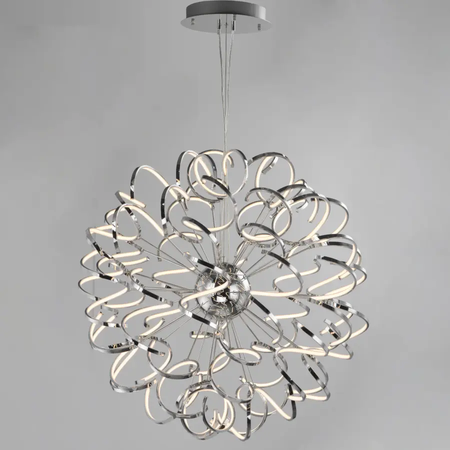 Chaos 40" LED Entry Foyer Pendant in Polished Chrome - Image 3