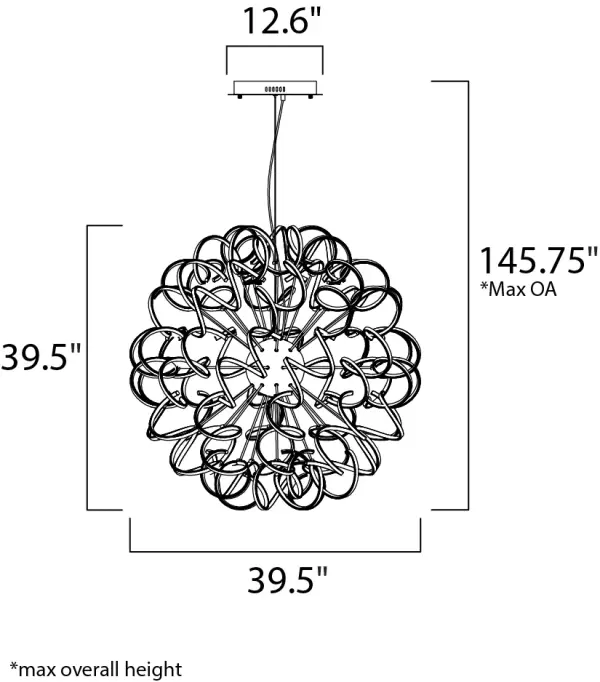 Chaos 40" LED Entry Foyer Pendant in Polished Chrome - Image 5