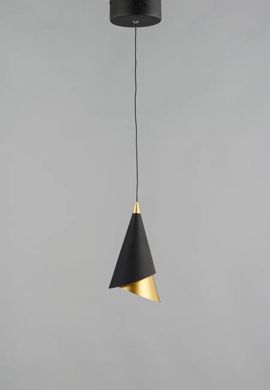 Mermaid Mini Pendant Light in Black & Metallic Gold - Image 2