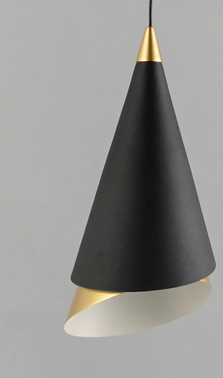 Mermaid Mini Pendant Light in Black & Metallic Gold - Image 3