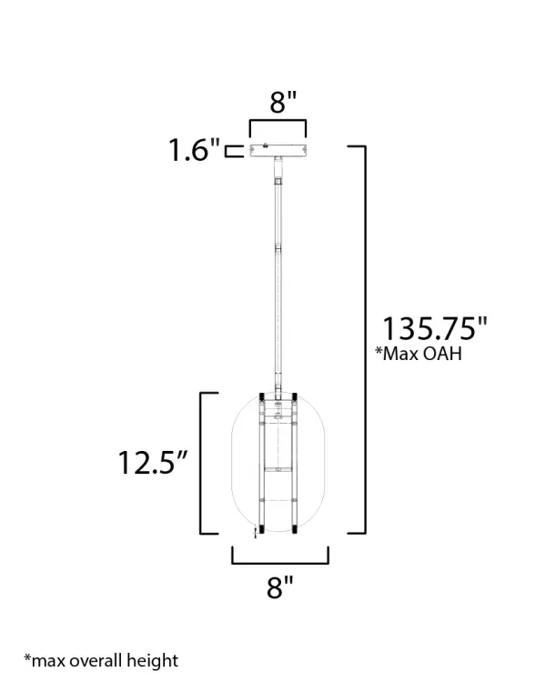 Interval LED Small Ellipse Pendant - Image 5
