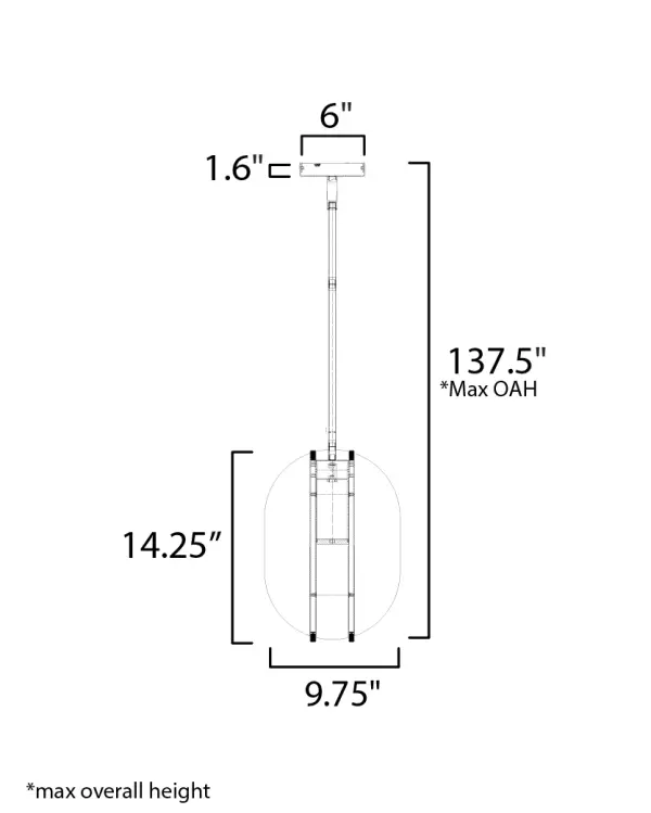 Interval LED Medium Ellipse Pendant - Image 5