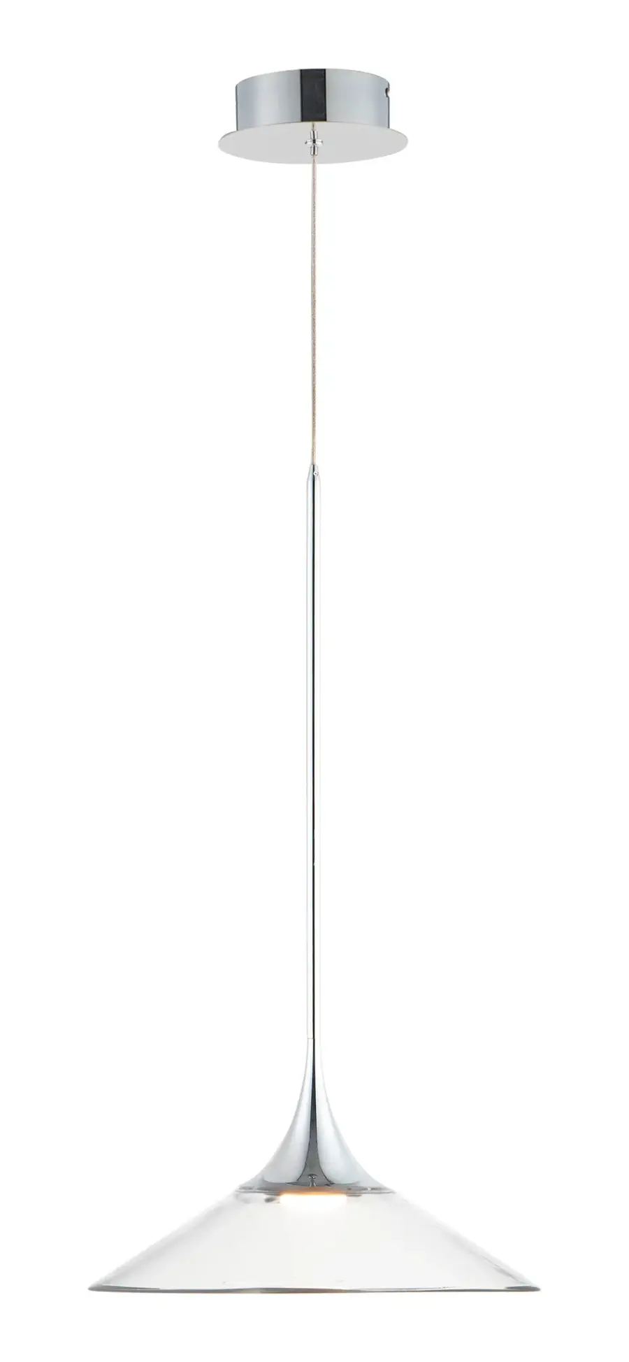 Cono Single LED Pendant in Polished Chrome - Image 1