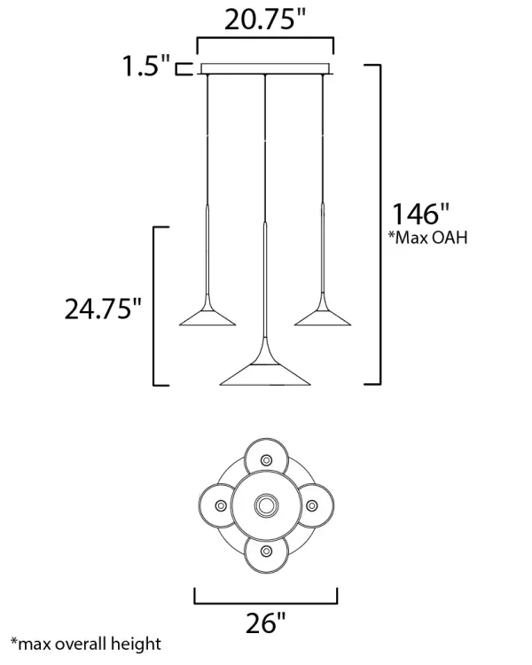 Cono LED 5-Light Multi-Light Pendant - Image 5