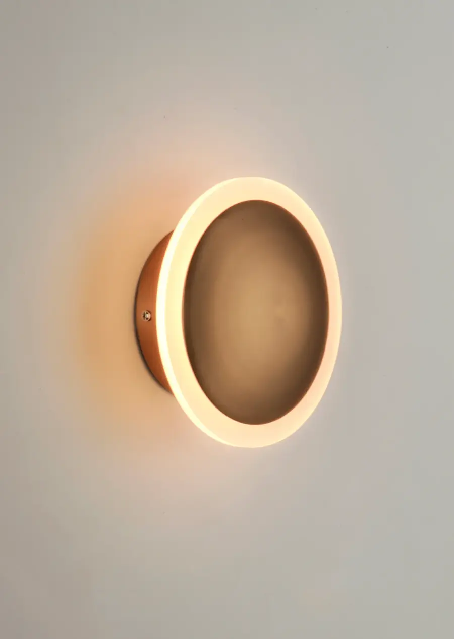 Saucer LED Wall Sconce in Black and Gold - Image 2