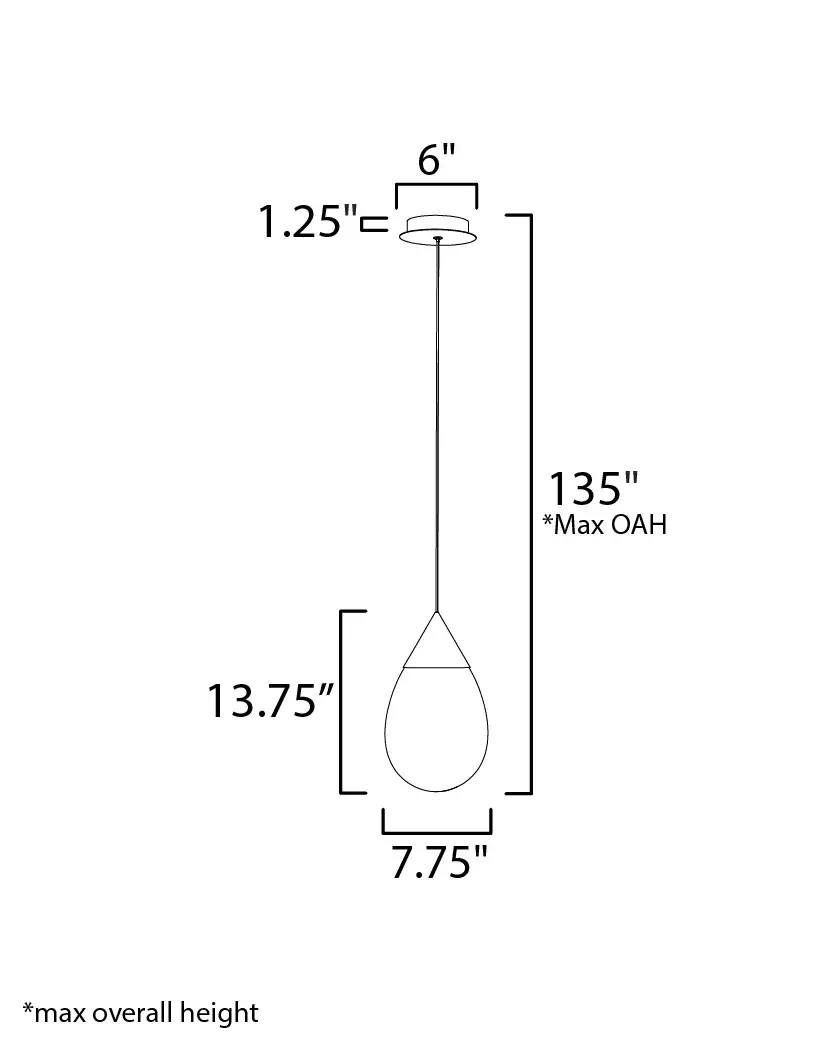 Dewdrop Large LED Pendant in Matte Black - Image 5