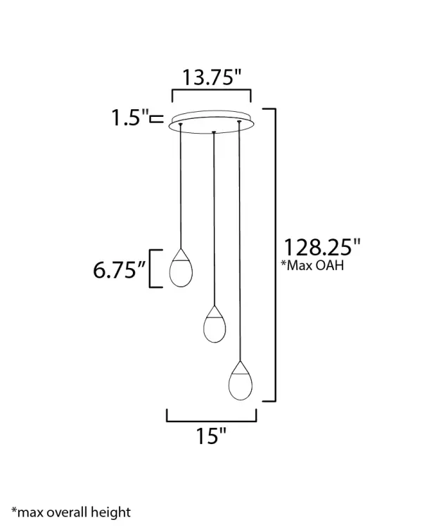 Dewdrop 3-Light LED Multi-Light Pendant - Image 5