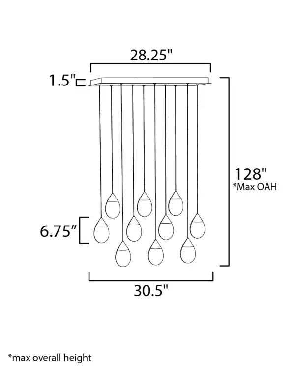 Dewdrop 10-Light LED Linear Pendant - Image 5