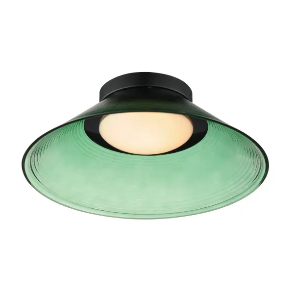 The Jensen Semi-Flush Mount combines modern aesthetics with practical lighting. Its ribbed smoked glass shade minimizes glare while the LED diffuser provides soft, ample illumination at 560 lumens. Versatile enough to function as both ceiling and wall mount.