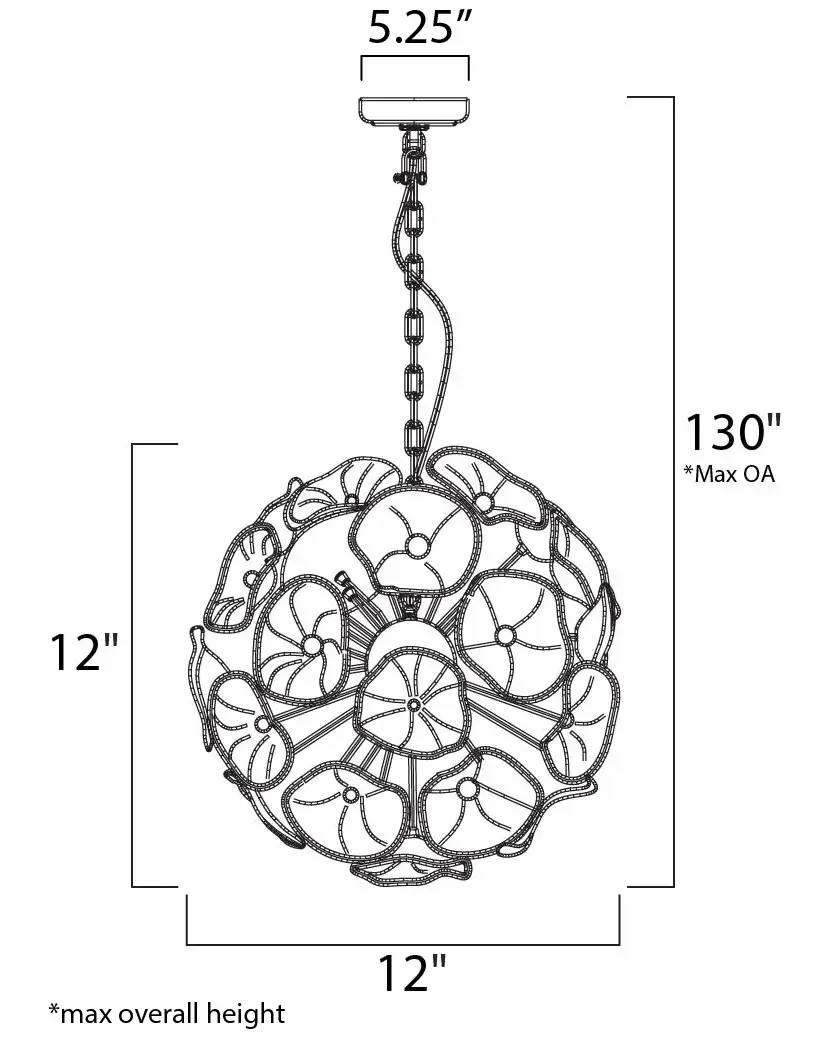 Fiori Single Pendant with Murano Glass Crystal Petals - Image 5