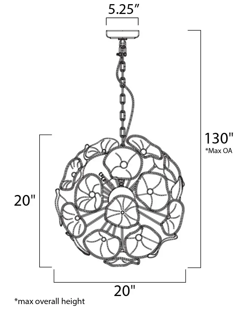Fiori 12-Light Crystal Pendant - Image 3