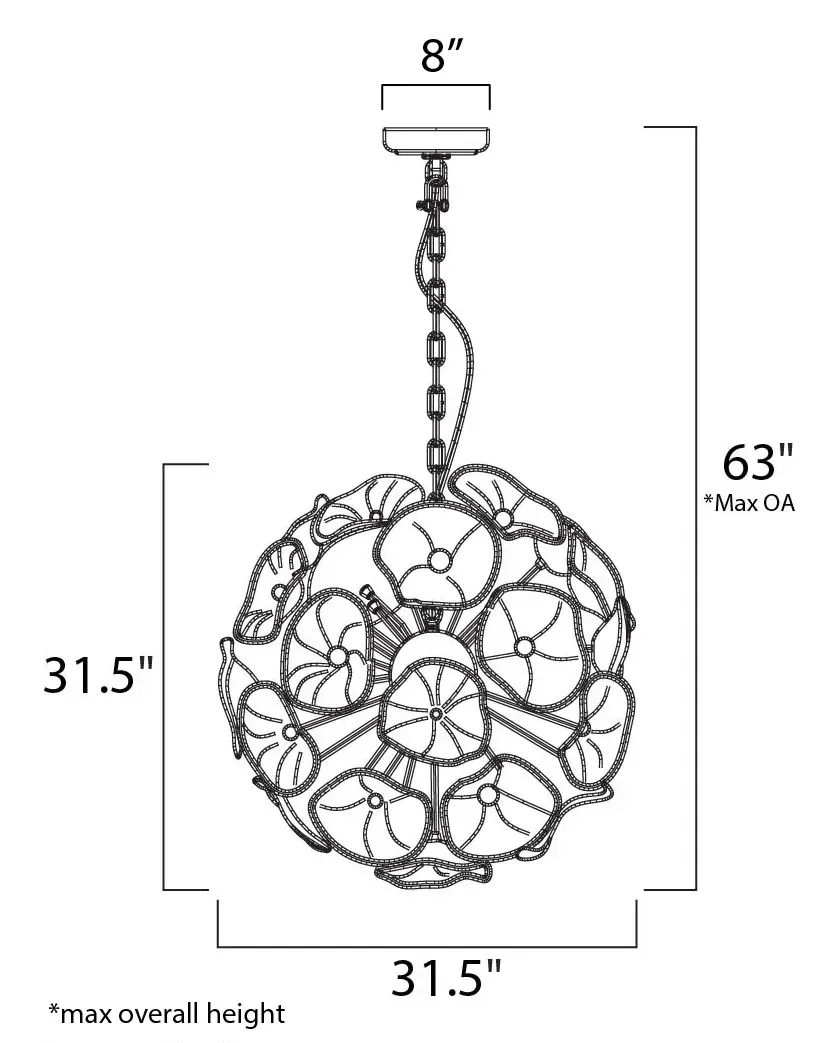 Fiori 28-Light Crystal Pendant Chandelier - Image 5