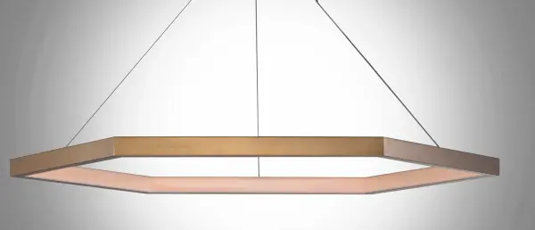 Hex 40" LED Suspension Pendant in Brushed Champagne - Image 3