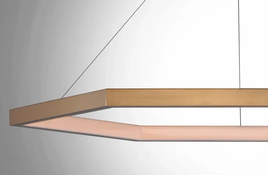 Hex 40" LED Suspension Pendant in Brushed Champagne - Image 4
