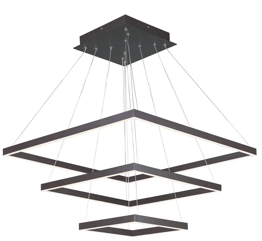 Quad 3-Tier LED Pendant in Bronze - Image 1