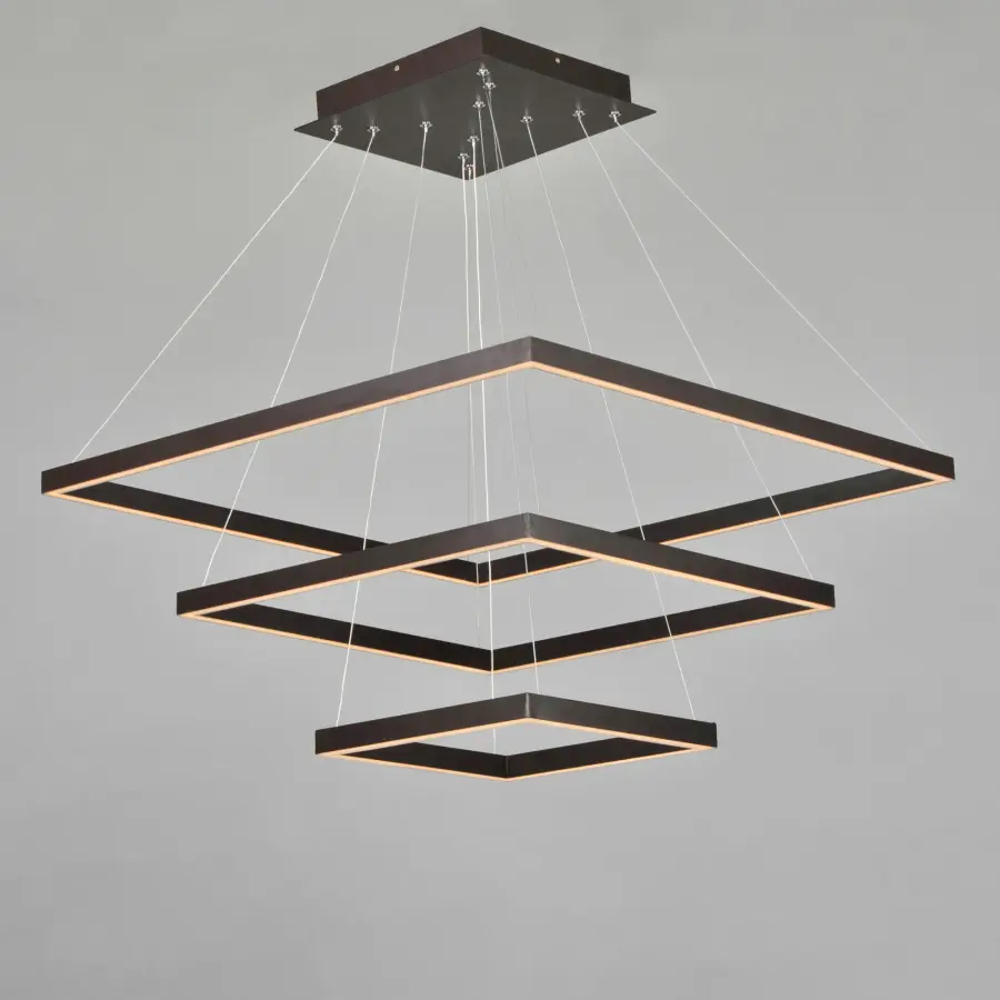 Quad 3-Tier LED Pendant in Bronze - Image 2