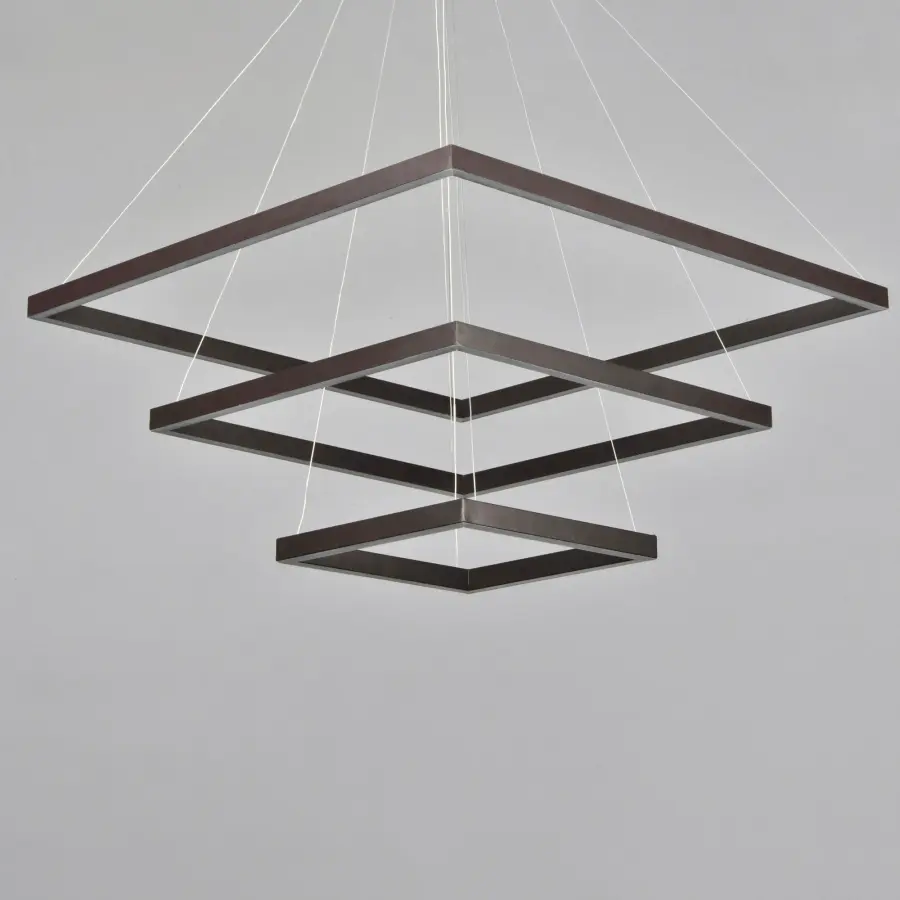 Quad 3-Tier LED Pendant in Bronze - Image 4