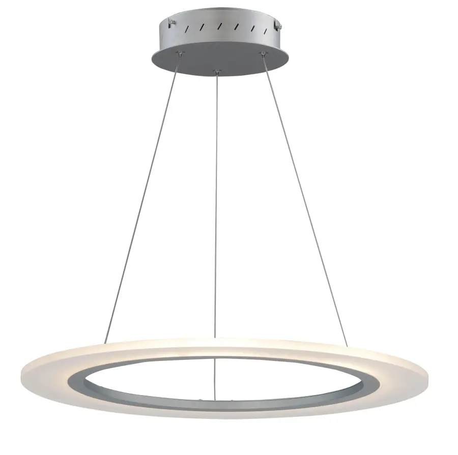 Saturn II 24" LED Entry Foyer Pendant in Matte Silver - Image 1