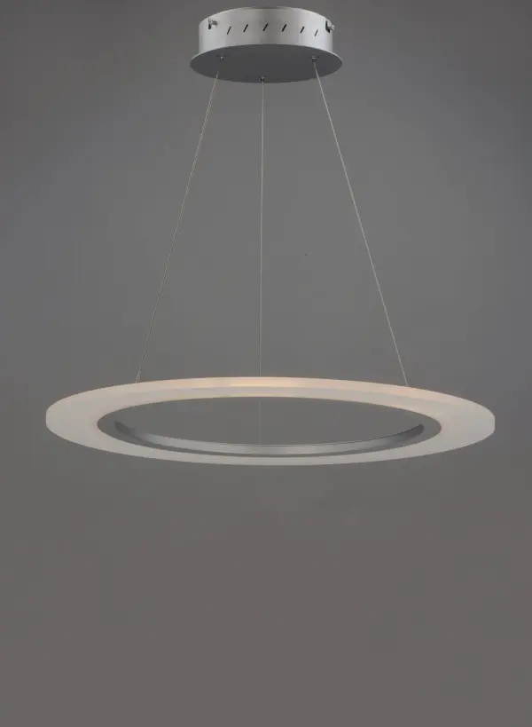 Saturn II 24" LED Entry Foyer Pendant in Matte Silver - Image 3