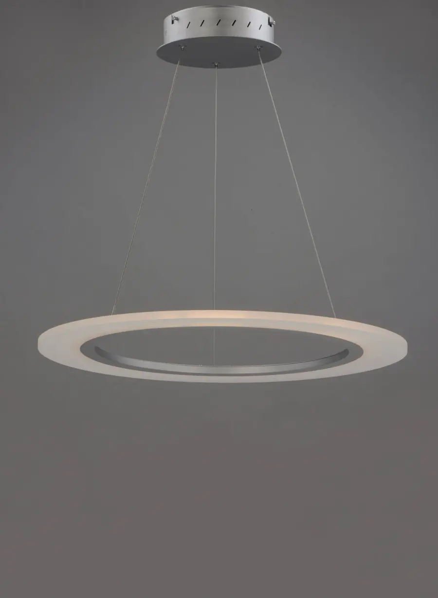 Saturn II 24" LED Entry Foyer Pendant in Matte Silver - Image 3