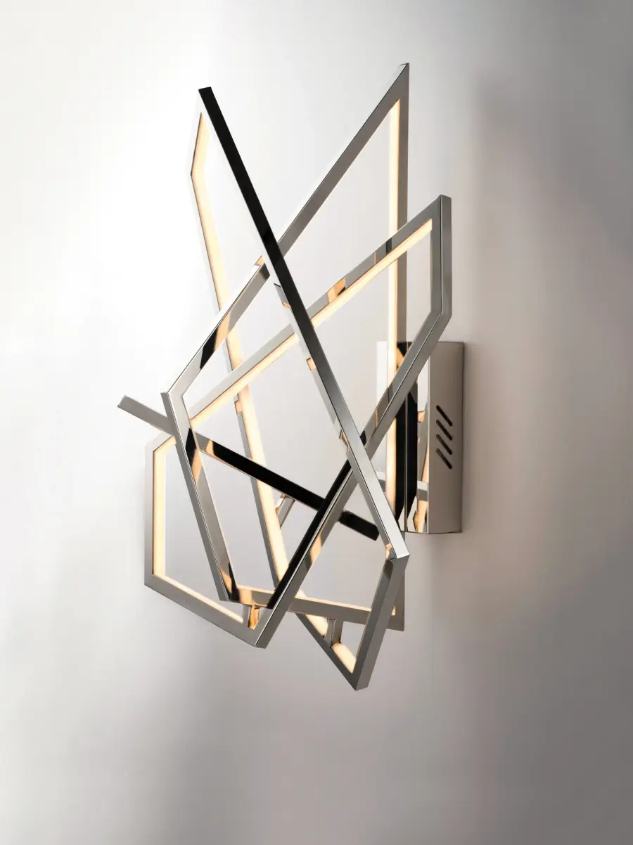 Trapezoid LED Wall Sconce in Polished Chrome - Image 2