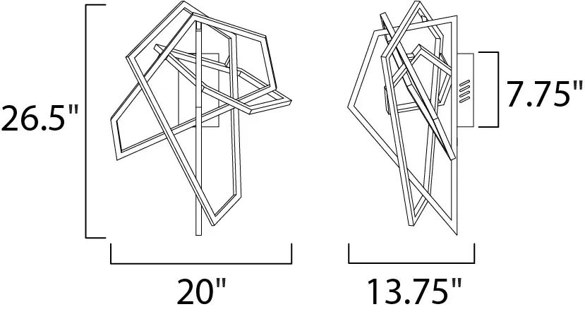 Trapezoid LED Wall Sconce in Polished Chrome - Image 3
