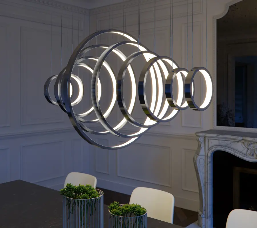 Hoops LED 11-Light Linear Pendant - Image 5