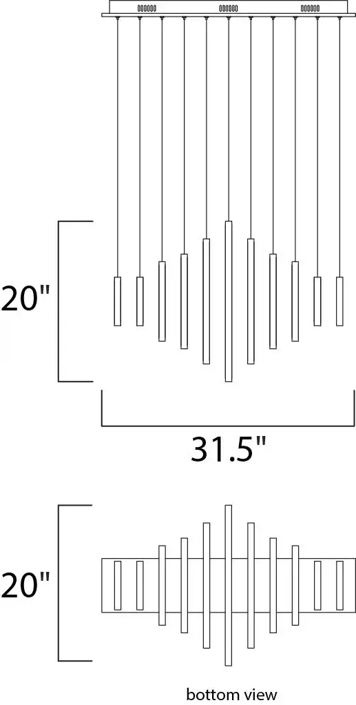 Hoops LED 11-Light Linear Pendant - Image 8