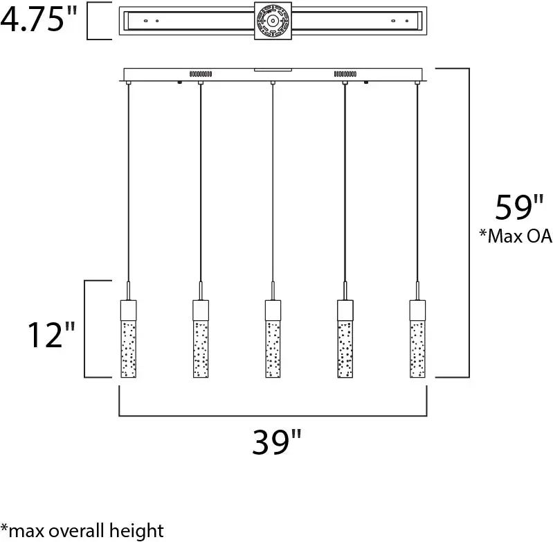 Fizz IV 5-Light LED Linear Pendant - Image 3