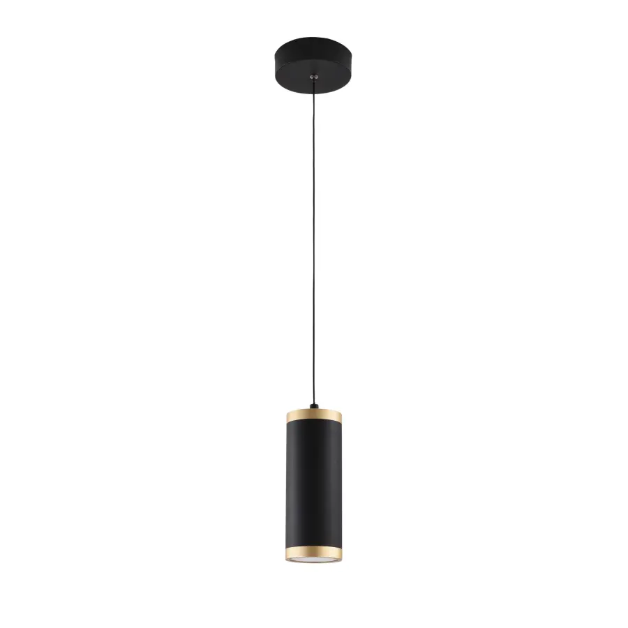 Cuff Single Pendant Light in Black and Gold