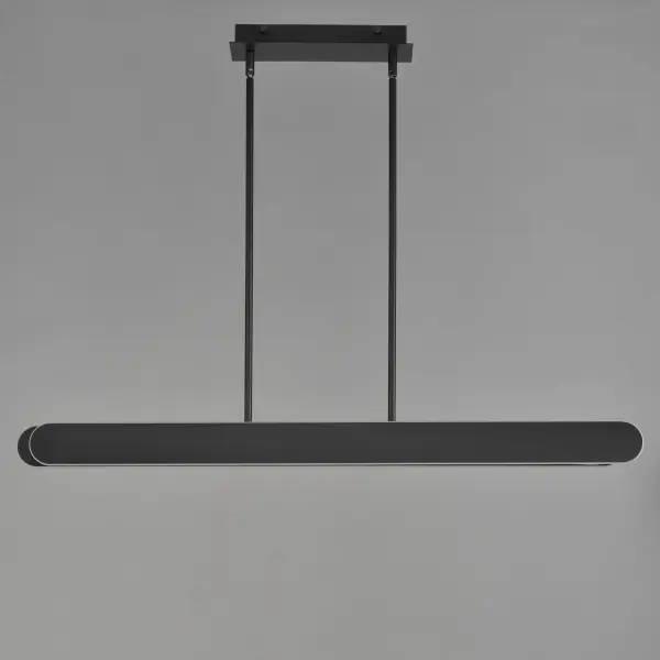 The Belt Linear Pendant offers unprecedented flexibility with its expandable design that adjusts to your exact space requirements. Its articulating panels extend or contract, while edge-mounted LEDs cast light both upward and downward for ambient illumination. - alternate view