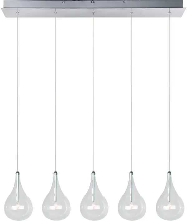 Larmes Linear Pendant with Clear Teardrops - Image 1