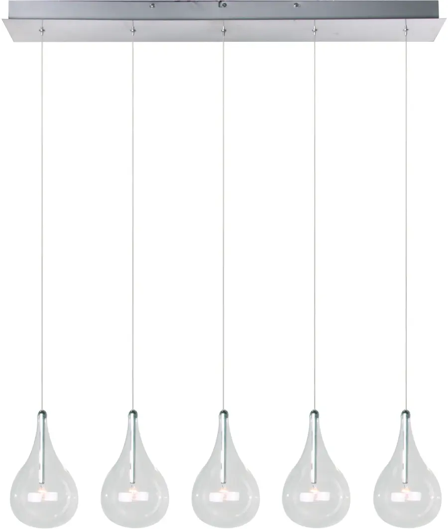 Larmes Linear Pendant with Clear Teardrops - Image 1