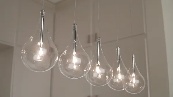Larmes Linear Pendant with Clear Teardrops - Image 3