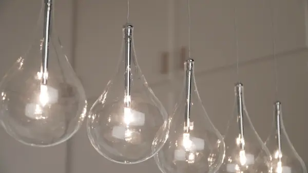 Larmes Linear Pendant with Clear Teardrops - Image 4