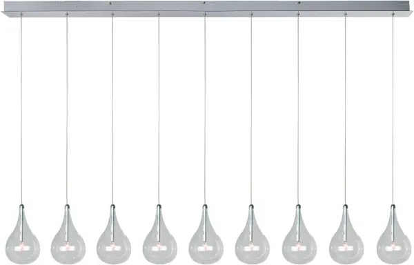 Larmes Linear Pendant with Clear Teardrops - Image 1