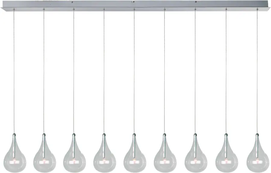 Larmes Linear Pendant with Clear Teardrops - Image 1